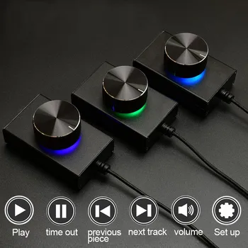 TZT PC Speaker USB Skaļuma Kontroles Pogu Slēdzi Lossless Skaņas Kvalitāti (Apakšā LED)