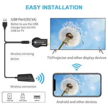 M2 Plus Miracast TV Stick Adapteri, Wifi Spoguļu Displejs Dongle Uztvērēju Chromecast Bezvadu 1080p ios android