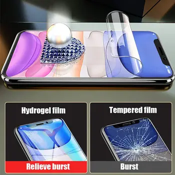 Aizsardzības Hidrogelu Filmu iPhone 11 12 mini Pro, Max X XS XR uz 2020. gadam 7 8 6 6s Plus Pilnībā Segtu Ekrāna Aizsargs, Ne Stikls
