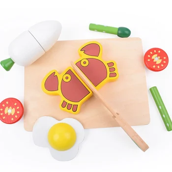 1GB Koka Rotaļlietas, Magnētiskās Griešana, Augļi, Dārzeņi, Pārtikas Izlikties, Spēlēt Simulācijas Virtuves Modeli, Izglītojošas Rotaļlietas Bērniem Bērniem