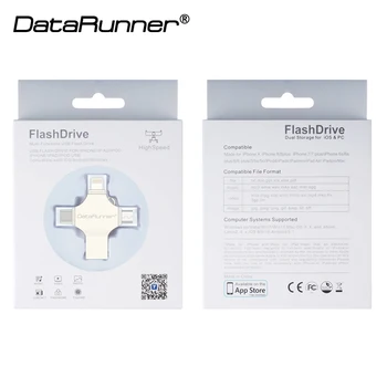 DataRunner 128GB USB Flash Disku OTG 4 1 iOS/Micro usb/C Tips/USB 3.0 Pen Drive 64GB, 32GB 16GB Pendrive USB Flash Disku
