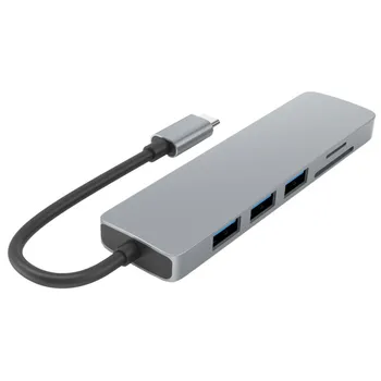 KiWiBiRD USB C 6 In 1 Hub 4K Tips-C Uz HDMI Adapteri Doks Dongle