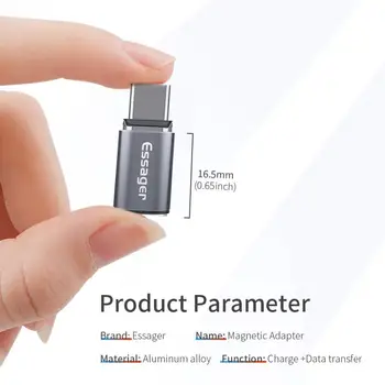 Essager Magnētisko Kabeļa Savienotājs Mobilā Tālruņa Kabeļa Adapteris Micro USB Magnētisko Padomus Magnēts Lādētāja Spraudņa Tipam C Magnētiskie Adapteri