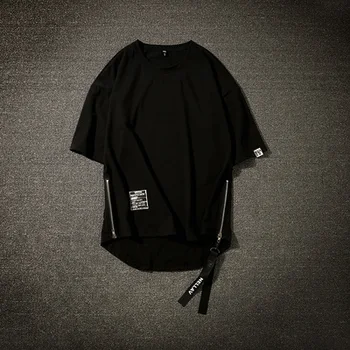 Han Vīriešu modes zīmola hip-hop hip-hop īsām piedurknēm vasaras jaunu stilu plus tauku lielu brīvs T-krekls kokvilnas piecu punktu piedurknēm