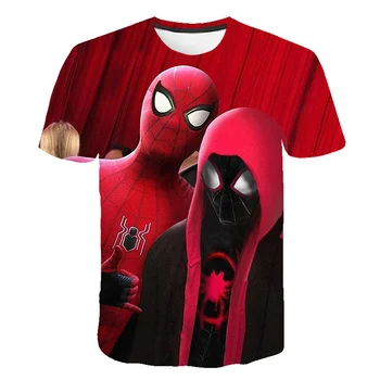 Vasaras Īsām Piedurknēm Brīnums - Spiderman T Krekls Bērniem Zēnu Apģērbus Meitenēm, T-Veida Topi Spider Tshirts Bērnu Apģērbu Pusaudzis Krekli