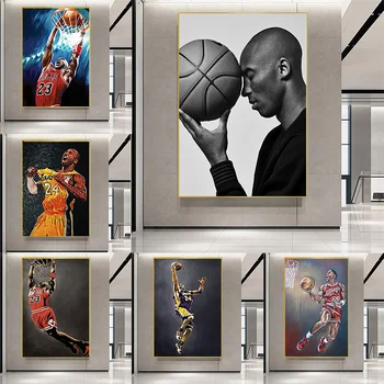 Basketbolists black Mamba Kobe Bryant Plakātu Izdrukas Slavenākajiem Mūsdienu Vienkāršu Audekla Apgleznošana Sienu Mākslas Ainu Dzīvojamā Istaba Dekori
