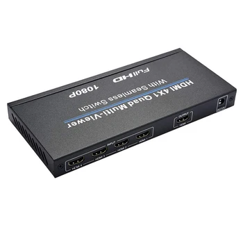 Pārslēdzēja Bezšuvju Daudzkanālu Switch IS Ekrāna Sadalītāja Converter HDMI 4x1 Slēdzis Quad Multi Skatītājs 5 Režīmi PS3/PC/STB/DVD