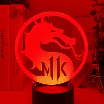 Konsole Spēli Mortal Kombat 11 Logo Bērniem Nakts Gaisma Led Touch Sensoru Krāsa Mainās Nightlight Bērnu Guļamistaba Dekori Lampas Dāvanu