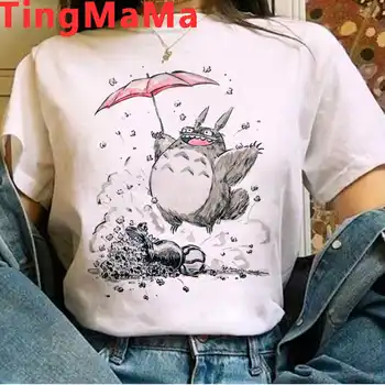 Studio Ghibli Totoro Miyazaki Hayao top tees t krekls sieviete ir 2021. pāris drēbes gadījuma pāris top tees balts t krekls