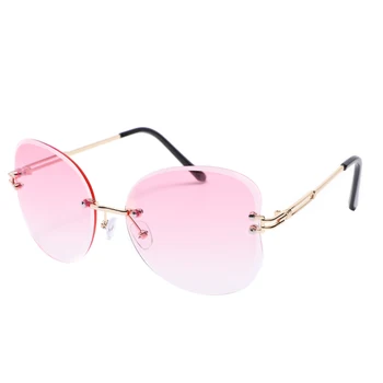 Modes Bez Apmales Saulesbrilles Sieviešu Tendence Lielajam Brilles Luksusa Zīmolu Dizainera Saulesbrilles Sieviešu Lunette Brilles