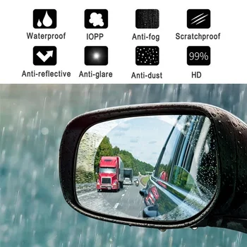 Auto Lietus necaurlaidīgs Filmu Atpakaļskata Spogulī, Ūdensnecaurlaidīga Plēve Universāla Logu Stikls Skaidrs Anti-Miglas Anti-atstarojošu Uzlīmi