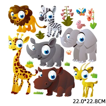 Dzīvniekiem Plāksteri Žirafe Siltuma Uzlīmes uz Apģērba Dzelzs-par pārvietošanu, par Apģērbu Thermoadhesive Plāksteris Diy Aplikācijas Bērniem