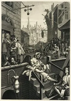 William Hogarth: Gin Joslu ZĪDA PLAKĀTU Dekoratīvās glezniecības 24x36inch