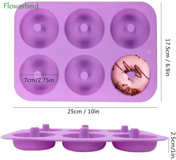 Silikona Donut Pannas Cepšanai Nonstick Kārta Riņķa Muffin Kūku Veidnes Bagel Pannas Trauku mazgājamā mašīna, Cepeškrāsns, Mikroviļņu Drošu Saldētava