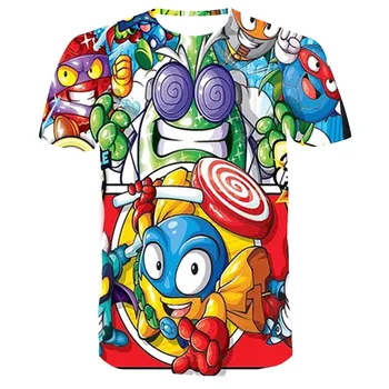 3D Super Zings T Krekls Meitenēm, Zēniem, Vasarā Bērniem Multenes, Anime Bērniem Īsām Piedurknēm Vīriešiem Sieviešu Apģērbs T-kreklu apdruka