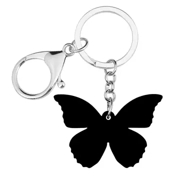 WEVENI Akrila Zila Morpho Butterfly Keychains Lielo Kukaiņu, Dzīvnieku Keyring Rotaslietas Sievietēm Meitene Classic Pavasara Soma Auto Aksesuāru