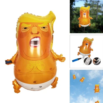1pc Funny Dusmīgi Bērnu Trumpis Balonu 17x23 Collu Spīdīgi Donald Rotaļu Grupa Pinata