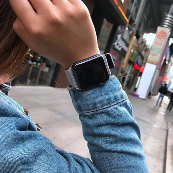 Audums+Āda Band Apple Skatīties 5 4 44mm 40mm iwatch sērija 3 42mm 38mm Aproce aproce Apple pulksteņu siksniņas Accessorie