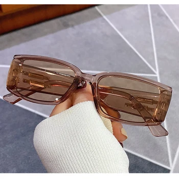 Jaunu Vintage Mazs Taisnstūris Saulesbrilles Sieviešu Modes Dāmas Luksusa Zīmola Red Square, Saules Brilles Sieviešu Brilles UV400