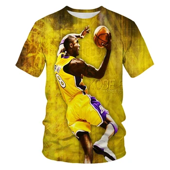 Modes apaļu kakla sporta t-krekls basketbola zvaigzne drukāt īsām piedurknēm t-krekls vīriešu gadījuma t-kreklu apdruka vīriešu apģērbs t-kreklu par mani