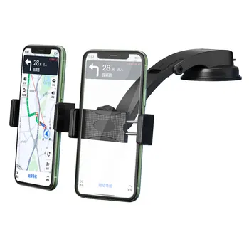 Telefons Mount [Dubultā Turētājs] Vējstikla Paneli, Auto Telefona Turētājs Anti-Shake 360 Grādu Rotācijas Savietojams ar iPhone 11