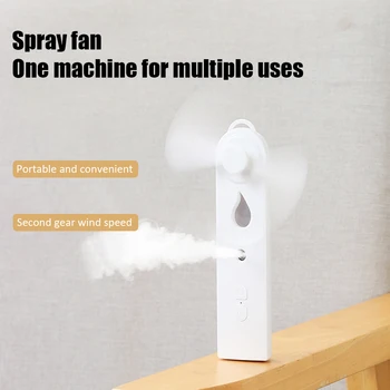 2 In 1 Pārnēsājams Mini Ventilators, gaisa mitrinātāju, Rokas Ūdens Strūklu Sejas Migla, Gaisa Dzesēšanas Ventilators, USB Uzlādējams Gaisa Kondicionētājs Vēsāks