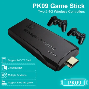 Powkiddy PK-09 4K HD Video Spēļu Konsole, Retro 64GB 10000 Spēles Bezvadu Dual Gamepad Kontrolieris Bērnu Dāvanas