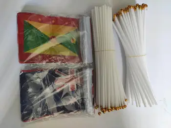 Valsts karogi, pilns komplekts visu pasauli 200 valsti vai reģionu, karogi 14*21 cm poliestera materiāls ar plastmasas stabi