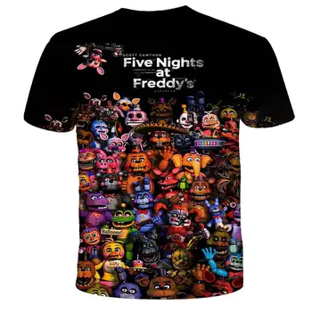 Apģērbi Zēniem un Meitenēm Top T-Krekls 5 Nakts Fredijs 3D Iespiests T-Krekls Zēniem un Meitenēm Modes Īsām Piedurknēm T-Krekls 3D Pri
