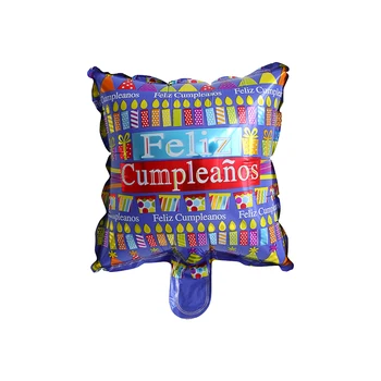 10Pcs/Set 10 Collu spāņu Feliz Cumpleaños Apaļa Alumīnija Filmu Balons, Kvadrātveida Forma, Bērnu, Pieaugušo Dzimšanas dienas svinības Dāvanu Apdare