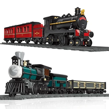 Vilciena Celtniecības Bloki, High-tech Tvaika Vilcienu Ķieģeļi 3D Pilsētu Rransport Dzelzceļa Modelis Puzzle Rotaļlietas Bērniem, Bērnu Dāvanas