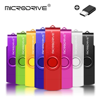 Karstā pārdošanas 3 in 1 OTG USB Flash Drive Micro-USB Pen Drive 64GB, 128GB 32GB 16GB 8GB USB Stick 2.0 Pendrive Bezmaksas Tipa C Adapteri