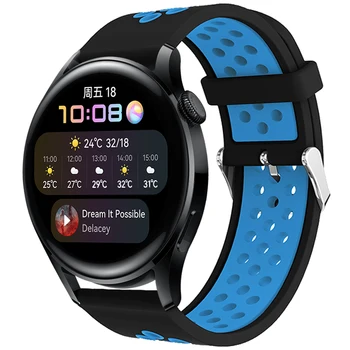 Silikona Watchband Siksnu Huawei Skatīties 3 / 3 Pro Smartwatch Nomaiņa 22mm divu Krāsu Sporta Aproce Aproce Piederumi