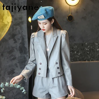 Tajiyane Īstas Ādas Jaka Sievietēm Pavasarī Īsi Aitādas Mētelis Sieviešu Korejas Modes Tērps Ir 2021. Veste Femme Pph4507