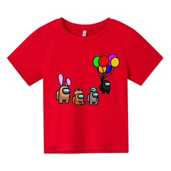Starp mums T Krekls Bērniem Amongus Drukāšanas Karikatūra Zēniem Apģērbi Meitenēm Bērnu T-Krekls Bērnu drēbītes, Topi Lovely Baby T-krekli
