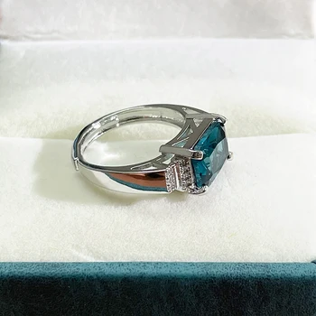 Cellacity Luksusa Patiesu sudrabs 925 rotaslietas gredzeni šarmu sieviete ar kvadrātveida sapphire gemstones kāzu puse, vairumtirdzniecības dāvanu