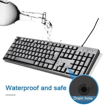 Datora Tastatūru Vienu USB Vadu Kvadrātveida Nagu Ūdensizturīgs Biznesa Biroja Mājas Darbu Wired Desktop Keyboard Spēlētājs Piederumi
