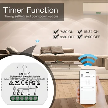 Tuya ZigBee 3.0 Smart Home Smart Switch Slēdzi, LED Gaismas Kontrolieris RF Slēdzi Modulis Darbojas Ar Alexa, Google Home