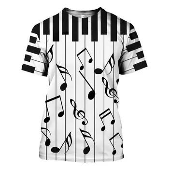 PLstar Cosmos Sieviešu Iespiests T-krekls Klavieru Mūzikas 3DT Krekls Smieklīgi Harajuku Īsām Piedurknēm T-krekls Mūzikas Instrumenti Streetwear