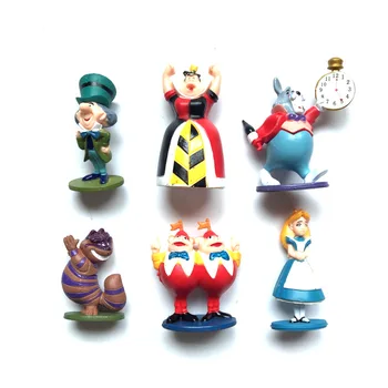 6pcs/komplekts Disney Alice in Wonderland Anime Attēls Cute Rotaļlietas Modeļa Darbības Statuetes Kolekcija Brinquedos Balto Karaliene Lelle Dāvanu
