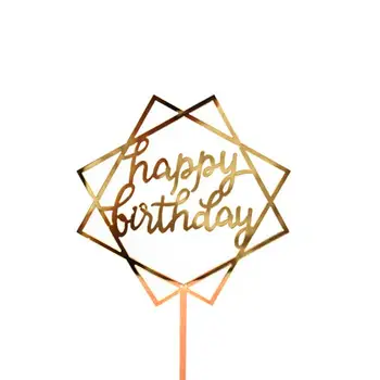 Gudrs Happy Birthday Cake Topper Akrila Zelta Kūka Toppers Happy Birthday Party Piegādes Kūka Rotājumi Priekšmetus Cepšanas rīki