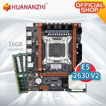 HUANANZHI X79 4M X79 pamatplates cpu, kas ar Xeon E5 2630V2 ar 2*8G DDR3 RECC atmiņas combo kit komplekts USB3.0 SATA3 NVME M. 2 SSD