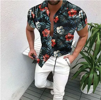 Ir 2021. Vīriešiem, Krekli, Nacionālā Stila Īsām Piedurknēm Krekls Ātri Žūstoša Havaju Augstas Kvalitātes Modes Gadījuma Pludmales Krekli