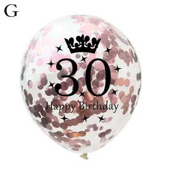 12inch Zelta Lateksa Baloni, Gaisa Melnā 30 40 50 60 70 Gadus Happy Birthday Puse Rotājumi Pieaugušo Folija Hēlija Balonu 1GAB.