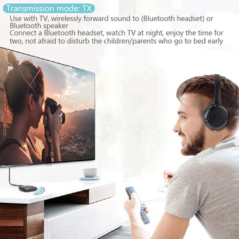B36 2 in 1 Bluetooth 5.0 Audio Adapteri CSR8675 CSR8670 OLED Ekrāns un 3,5 mm AUX Mūzikas Raidītājs Uztvērējs Auto TV PC Speaker