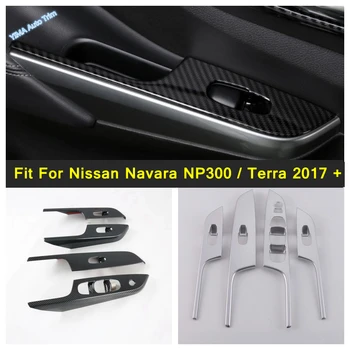 Der Nissan Navara NP300 / Terra 2017. - 2021. Gadam Automašīnas Durvju Roku balstu Logu Pacēlāji Slēdža Pogas Apdare, Rāmis, Vāks Melns, ABS