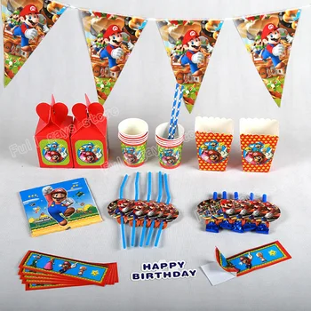 New Super Mario Bros Dzimšanas dienas svinības, Baloni, Rotājumi un Vienreiz lietojamo Trauku Banner Cepuri Plāksnes Dzimšanas diena ir Baloon Ziemassvētku Dekori