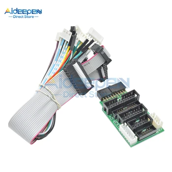 Emulators V8 JTAG Adapteri Pārveidotājs J-Link Ar 8Pcs 4 6 Pin Pin Pin 10 20 Pin Pelēks Dzīvoklis Lentes Datu Kabeli, Dupont Vadu