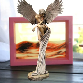 Vintage Eņģeļa Statuja Anotācija Dievietes Statujas Sveķu Sienu Apdarei Dzīvojamās Istabas Dekorēšana Guļamistaba Eņģelis Dārza Eņģeļa Spārnus