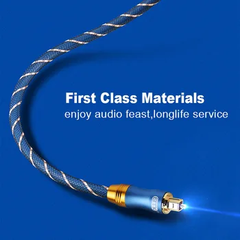 Jaunu 5.1 Digitālā Optiskā Audio Toslink Kabeli, Optiskās Šķiedras Audio Kabelis 1m, 1.5 m, 2m 3m 5m Hi-Fi DVD, TV